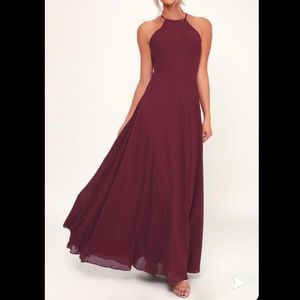 BURGUNDY SLEEVELESS MAXI DRESS!!! Worn only once